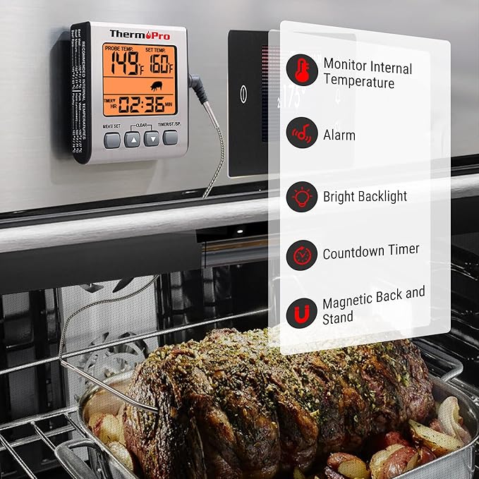 TempPro TempTrack Digital Meat Thermometer for Cooking and Grilling