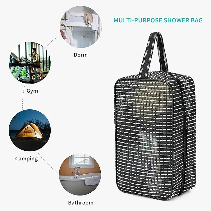 Mesh Shower Caddy Bag for Bathroom Gym Camping Portable Travel Mesh Toiletry Bag for Women Men