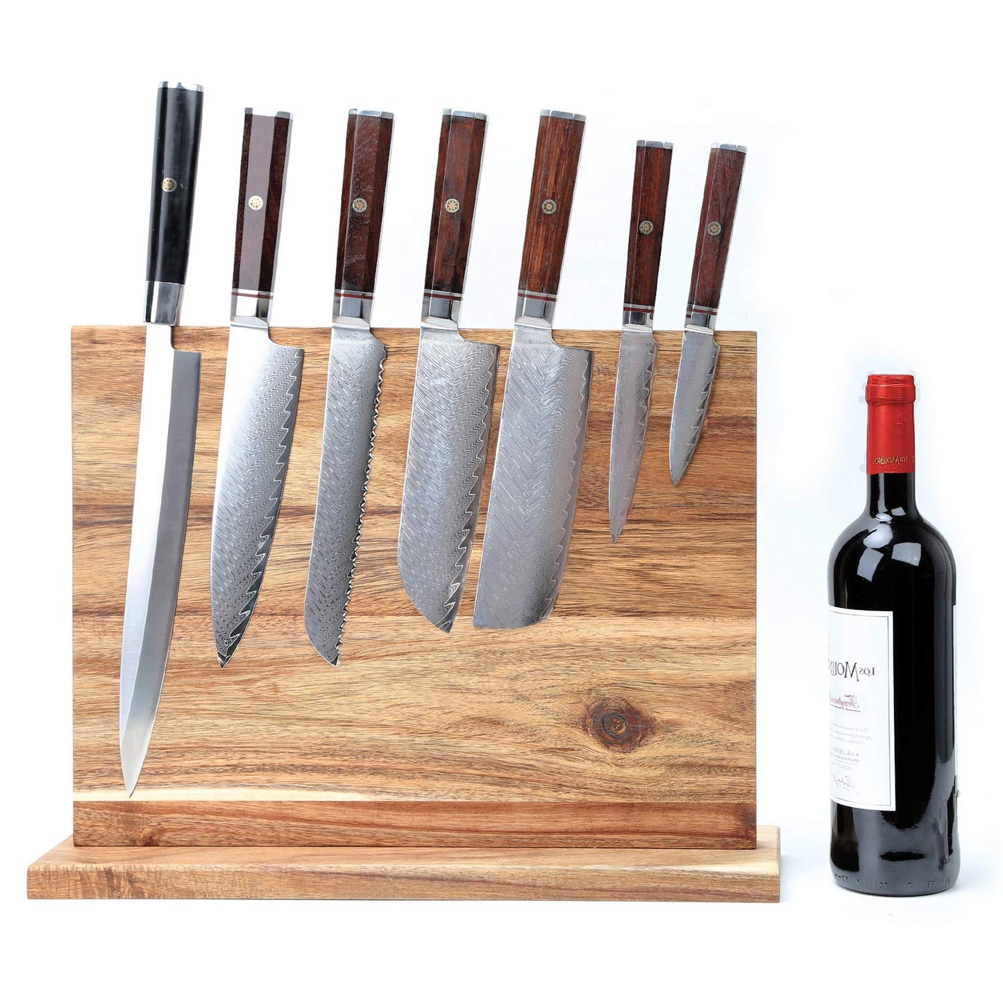 Resafy Large Magnetic Knife Holder,Acacia Wooden Magnetic Knife Block 16 X 12 Inches,Rack Magnetic Universal Stands with Strong Enhanced Magnets Strip Kitchen Storage Cutlery Organizer Without Knifves