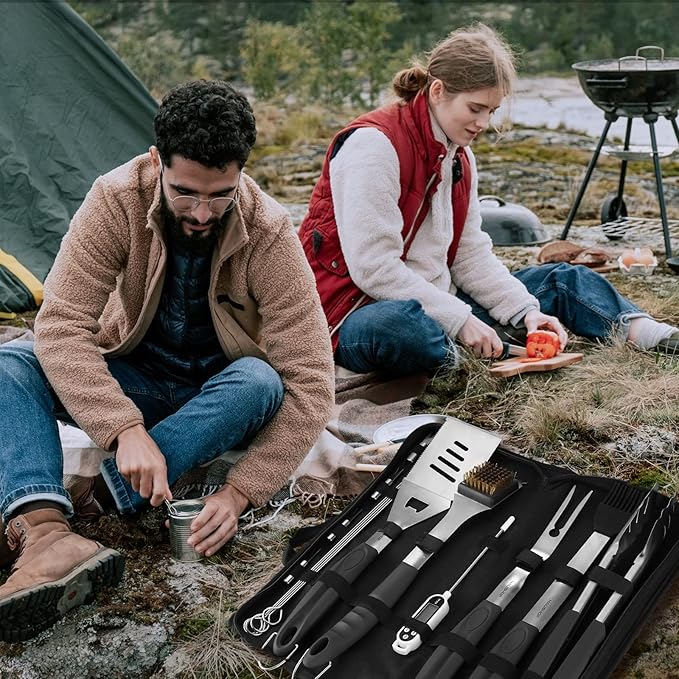 HAUSHOF BBQ Grill Accessories Set, 15PCS Stainless Steel Grill Tools