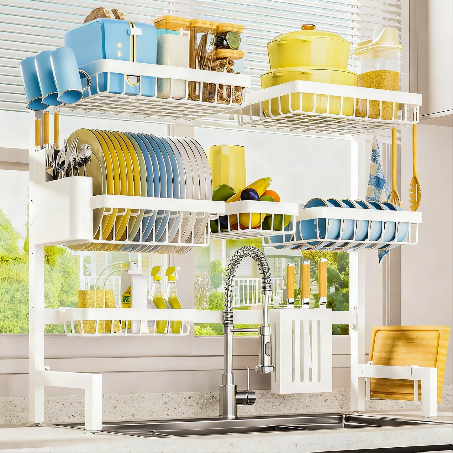 Sakugi Dish Drying Rack Over The Sink, Dish Drainer for Kitchen Counter