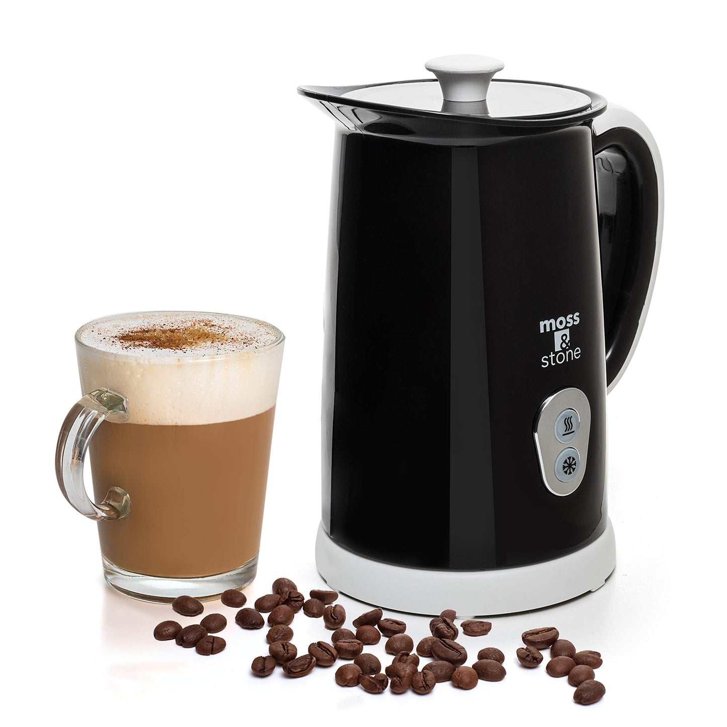 Moss & Stone Electric Milk Frother & Milk Warmer for Latte & Cappuccino