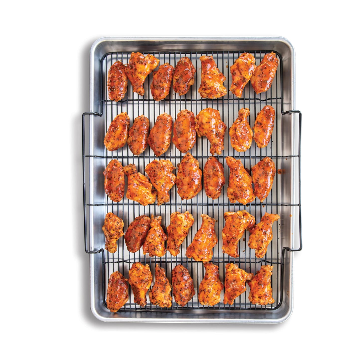 Nordic Ware High-Sided Half Sheet Oven Crisping Baking Tray with Rack, Natural Nonstick Aluminum For Air Frying, Crisping, Broiling, Baking; Cooking Surface 17.9 x 12.9 x 2 inches