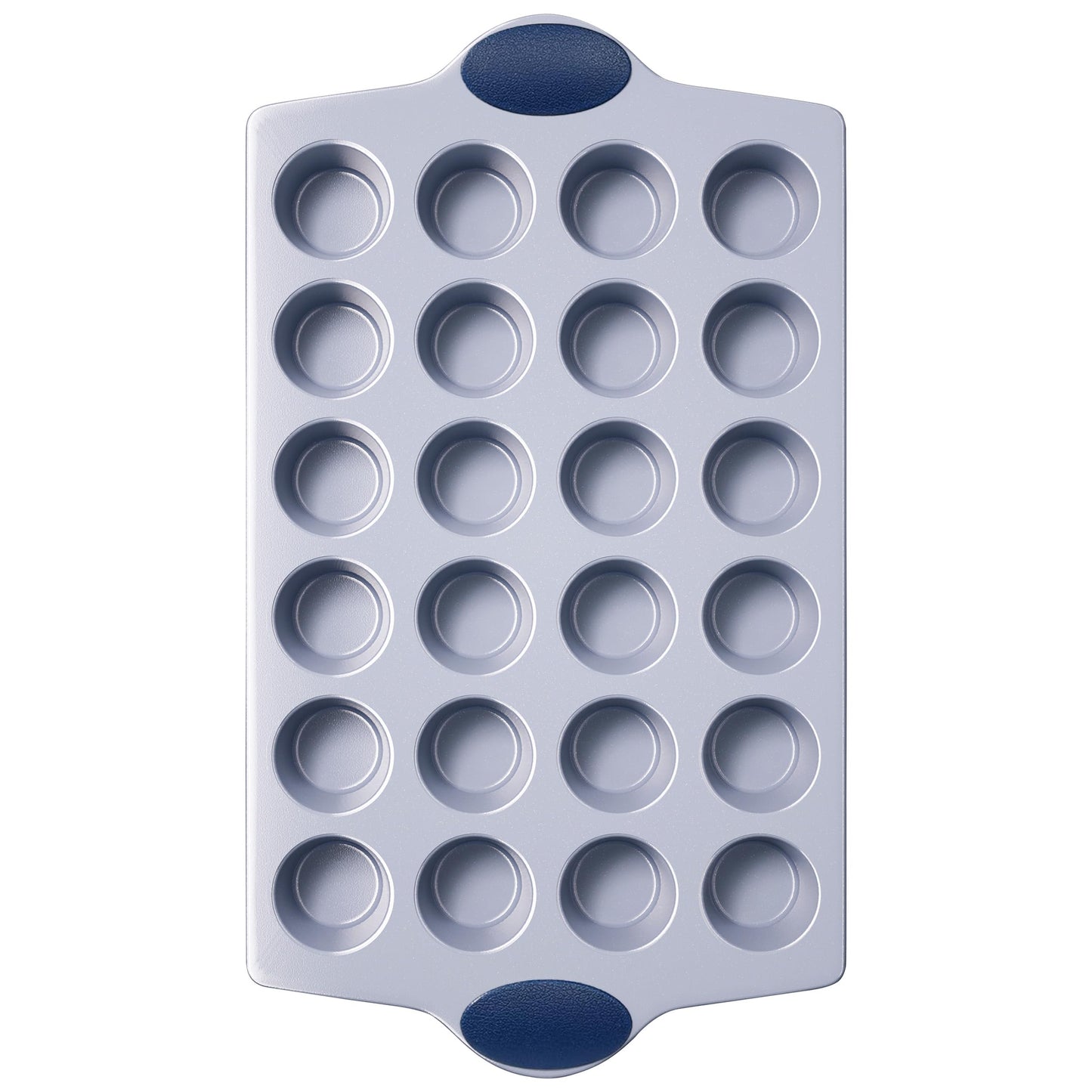 BRONYPRO 24-Cup Non Toxic Nonstick Ceramic Mini Muffin Pan & Cupcake Tin, PFOA & PFOA Free, Heavy Duty Rust-Resistant Aluminized Steel, Oven & Dishwasher Safe, Blue