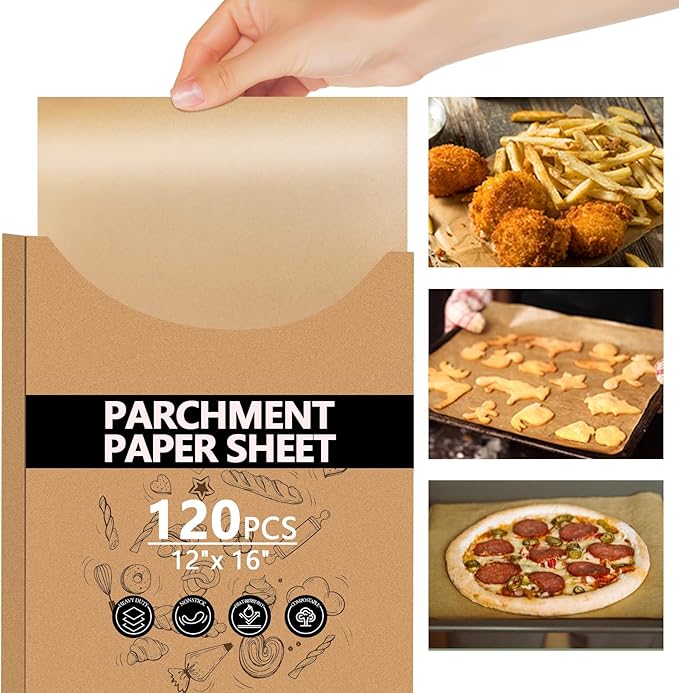 200PCS Thickened Parchment Paper Sheets, 9×13 In Heavy Duty Non-Toxic & Unbleached Parchment Baking Paper for Oven Cooking, Pastry Baking, BBQ Grilling, Catering, Kitchen Daily Use (White)