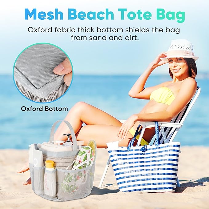 EUDELE 2 Pack Mesh Shower Caddy Portable for College Dorm Room Essentials, Shower Caddy Dorm with 8-Pocket Large Capacity,Shower Bag for Beach,Swimming,Gym