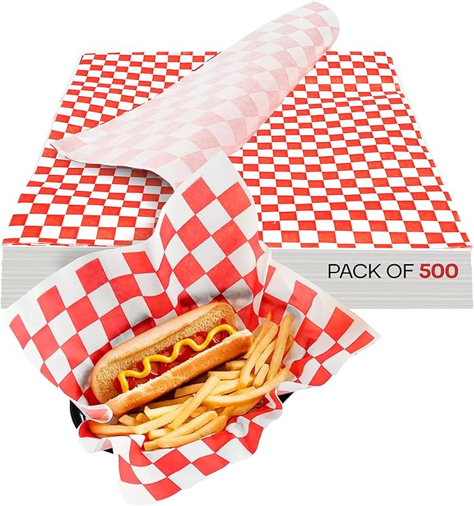 Brown Deli Paper Sheets, 12" x 12" (1000 pcs.) - USA-Made Premium Food Basket Liners - PFAS-free Grease Resistant Deli Paper Sheets for Snack & Baking Wrap, Picnic & Party by IDL Packaging