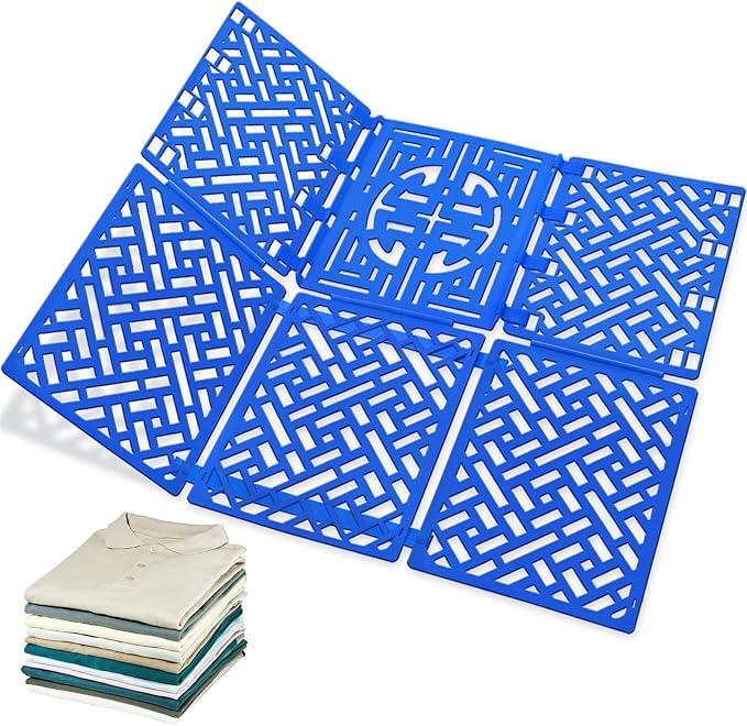 Geniusidea Shirt Folder Board for Closet Organization, Clothes Folding Board to Make Clothes Tidy, Laundry Folding Board Liner Sorter, Blue