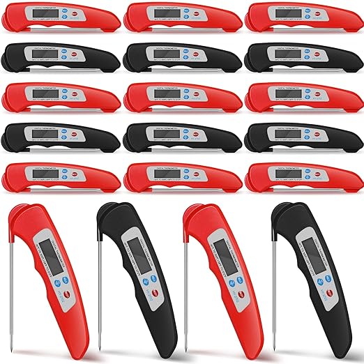 Copkim 20 Pcs Digital Meat Thermometer Foldable Waterproof Kitchen Instant Read Cooking Grill Food Thermometer with Magnet Digital Food Probe for Cooking Kitchen Beef Accessories Gadgets
