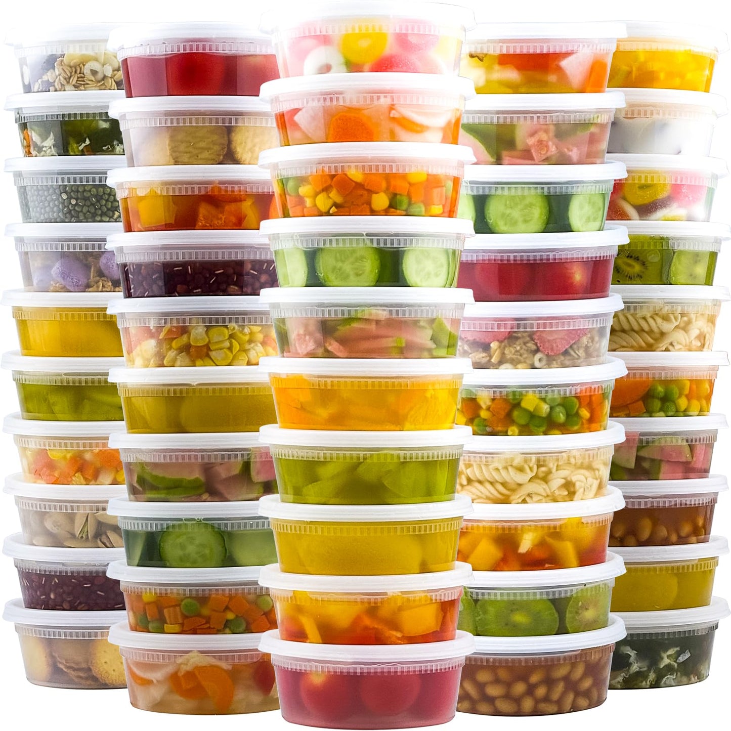 Dealusy 50 Set 16 oz Deli Containers with Lids