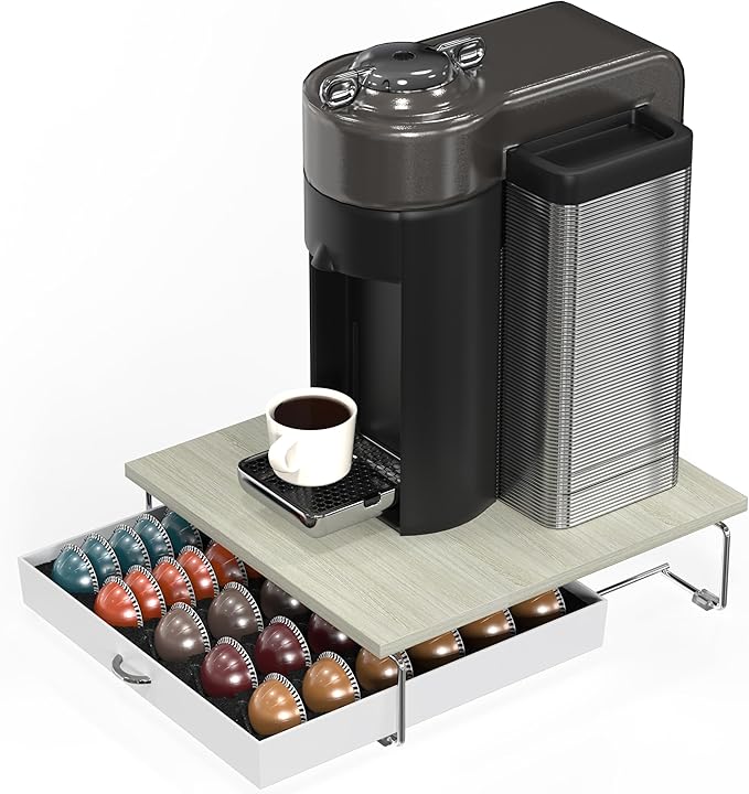 DecoBrothers Supreme Vertuoline Drawer, Holds with 30 Big or 60 Small Vertuoline Pods, Maple