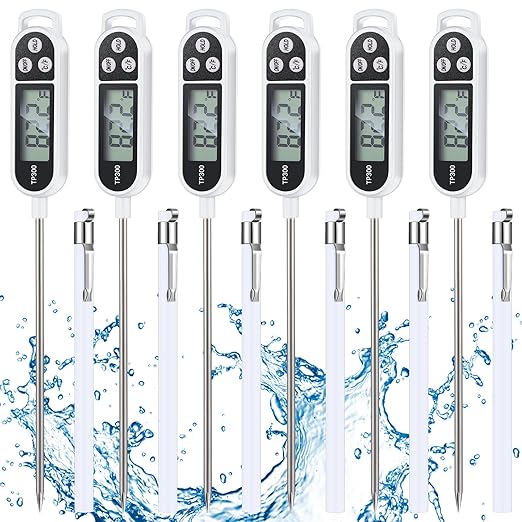 Copkim 6 Pcs Food Thermometer Instant Read Probe BBQ,Black,White,Red
