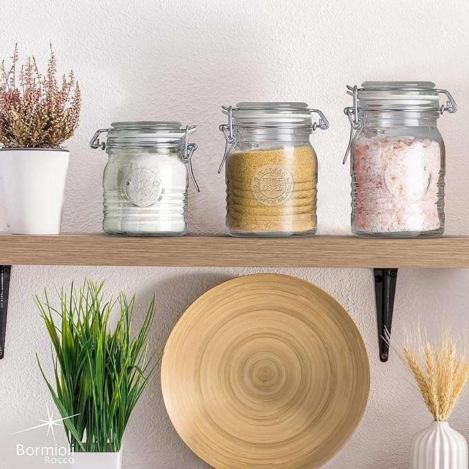 Bormioli Rocco Officina 1825 Jar with Swing Top - Clear, Set of 3