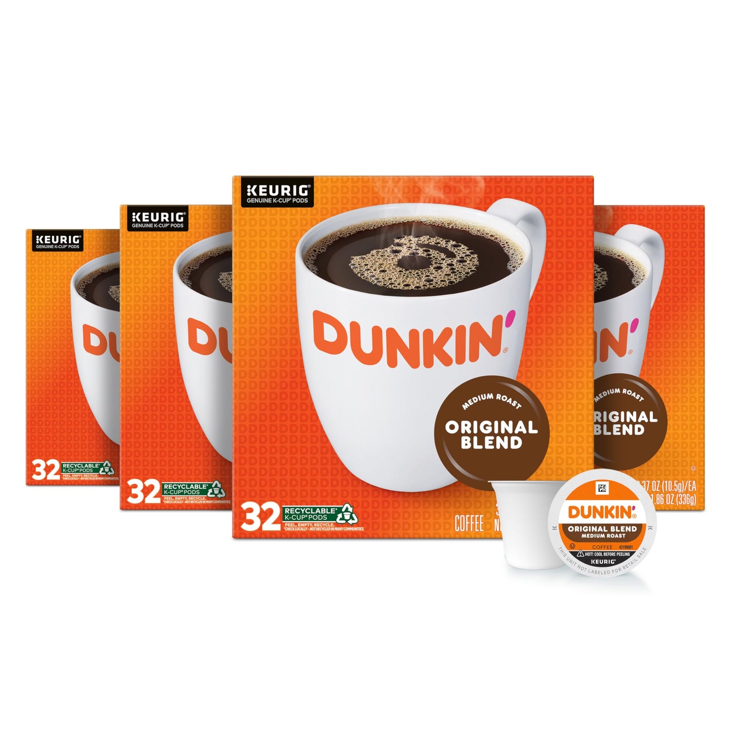 Dunkin’ Original Blend Medium Roast Coffee, Keurig K-Cup Pods, 88 Count
