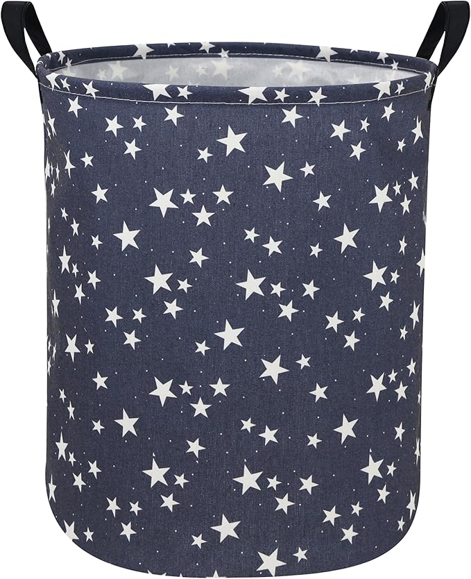 Star Laundry Hamper,Kids Laundry Basket CollapsibleBoys and Girls Storage Baskets for Home Decor,Office,Toy Organizer,(Blue Star)