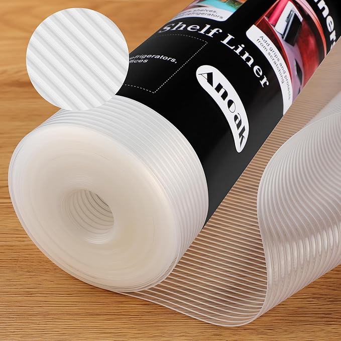 Anoak Shelf Liner - Non-Slip Cabinet Liner, 22 Inch x 10 FT(120 Inch) Durable Waterproof Washable Oil-Proof for Kitchen Cabinet, Shelves, Refrigerator, Storage, Desks, Non Adhesive