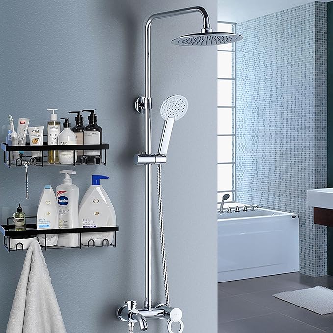 Moforoco 2 Pack Shower Caddy Adhesive for Replacement, No Drilling Strong Transparent Adhesive for Shower Caddy, Soap Holder, Bathroom Storage Shelves and Kitchen Racks