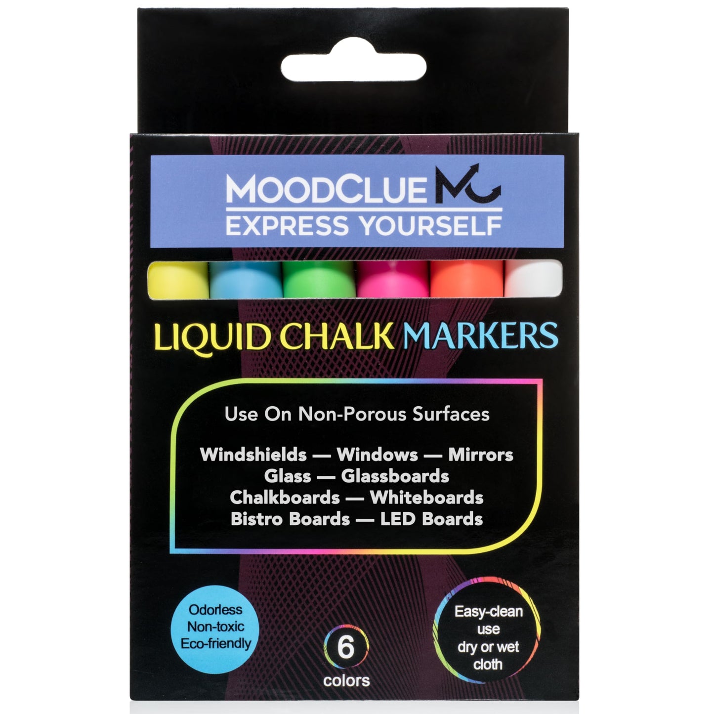 10mm JUMBO Tip Liquid Chalk Drawing Markers for Car Windows, Auto Windshields, Mirrors, White Boards, Retail + Restaurant Signs. Erasable Chalk Markers – Washable – Neon 8pck - 3 writing options