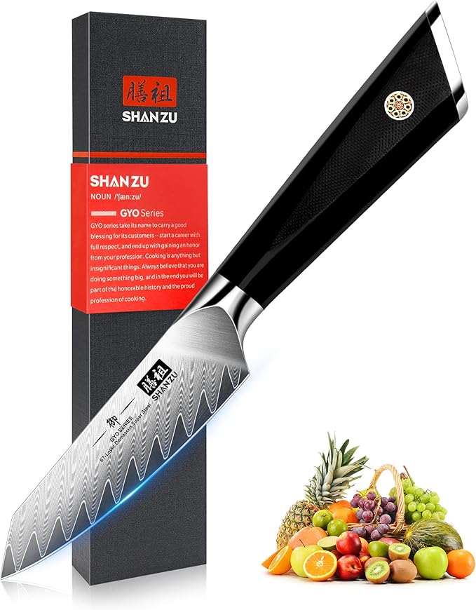 SHAN ZU Damascus Chef Knife 6 inch,67-Layer 10Cr15MoV Japanese Steel