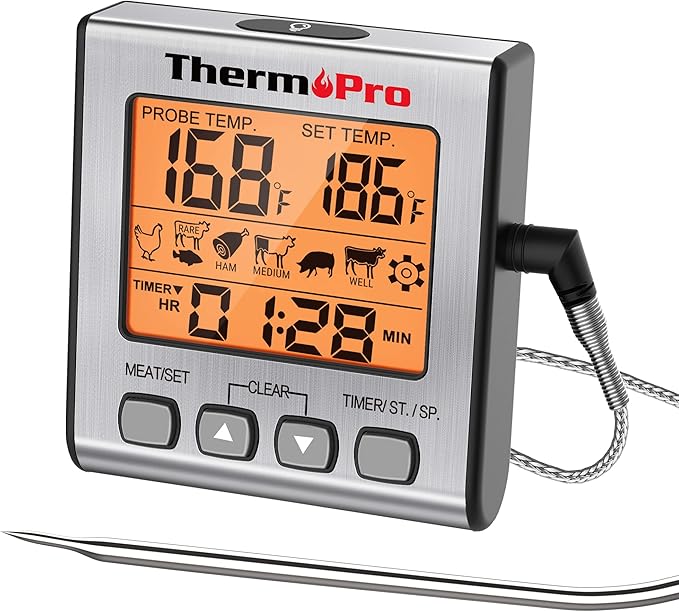 TempPro TempTrack Digital Meat Thermometer for Cooking and Grilling
