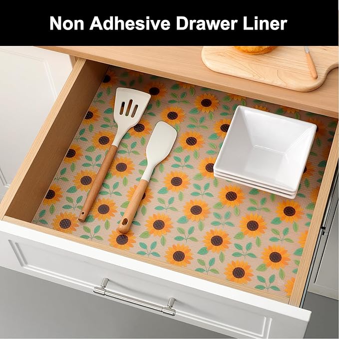 Cooyes Shelf Liner – Premium Non-Adhesive Cabinet & Drawer Liner for Kitchen – Waterproof Shelf Paper with Modern Pattern – Durable EVA Cabinet Mat – Easy to Cut （12" W x 240" L）