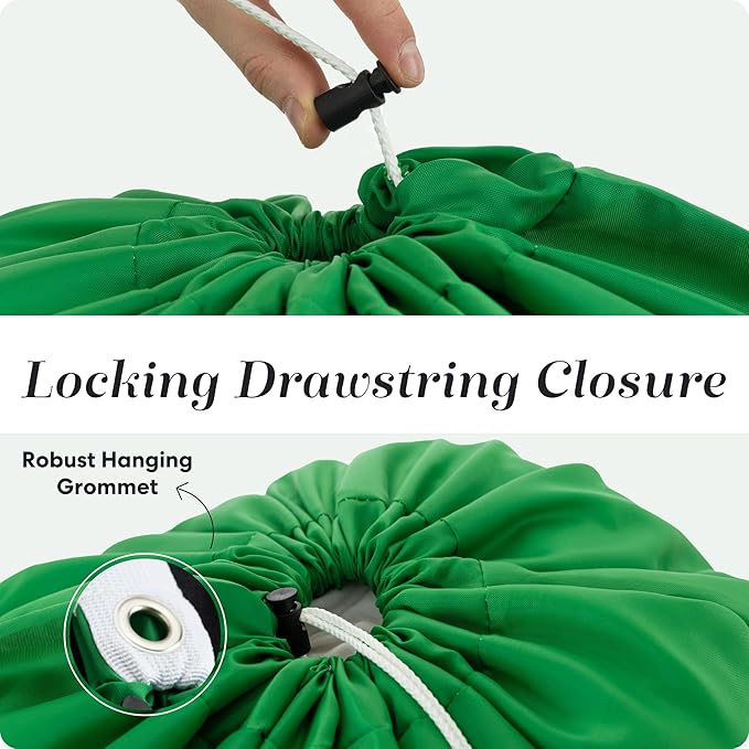 Handy Laundry Bag Shoulder Strap Extra Large - Drawstring Locking Closure, Durable Material, Heavy Duty Stitching, Hands Free Carrying - Perfect College Dorm (Green, 30" x 40")