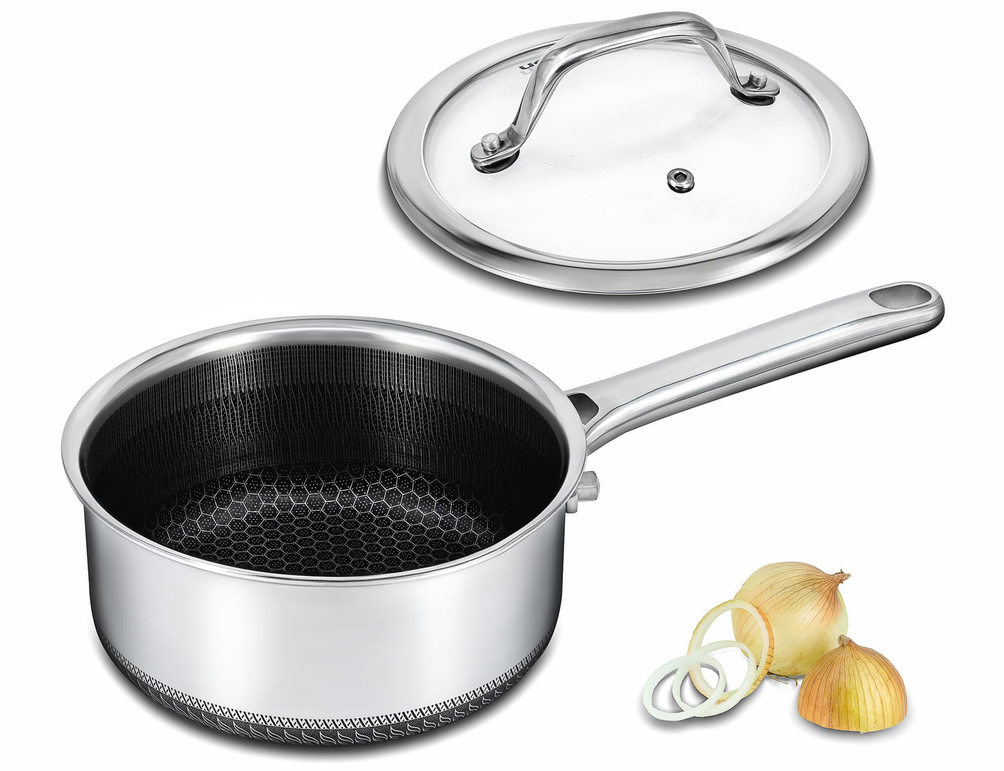 Bakoniion Pots and Pans Set,12 Inch Hybrid Nonstick Frying Pan & 5QT Stockpot,3 PCS Silicone Kitchen Utensils Set
