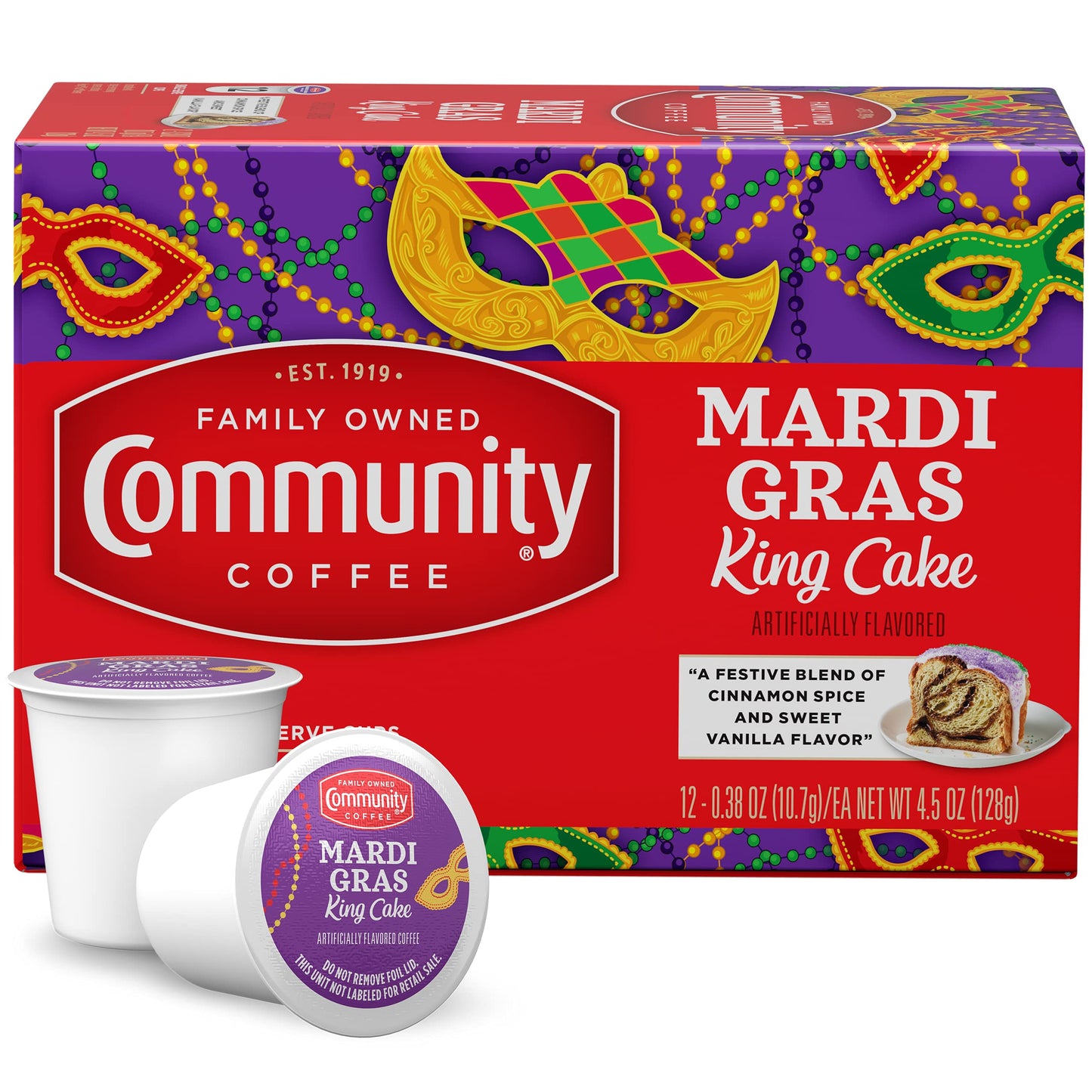 Community Coffee Grandma's Sugar Cookie Keurig K-Cup Pods, Limited Edition Holiday Flavor, Natural Ingredients, 10 Count (Pack of 6)