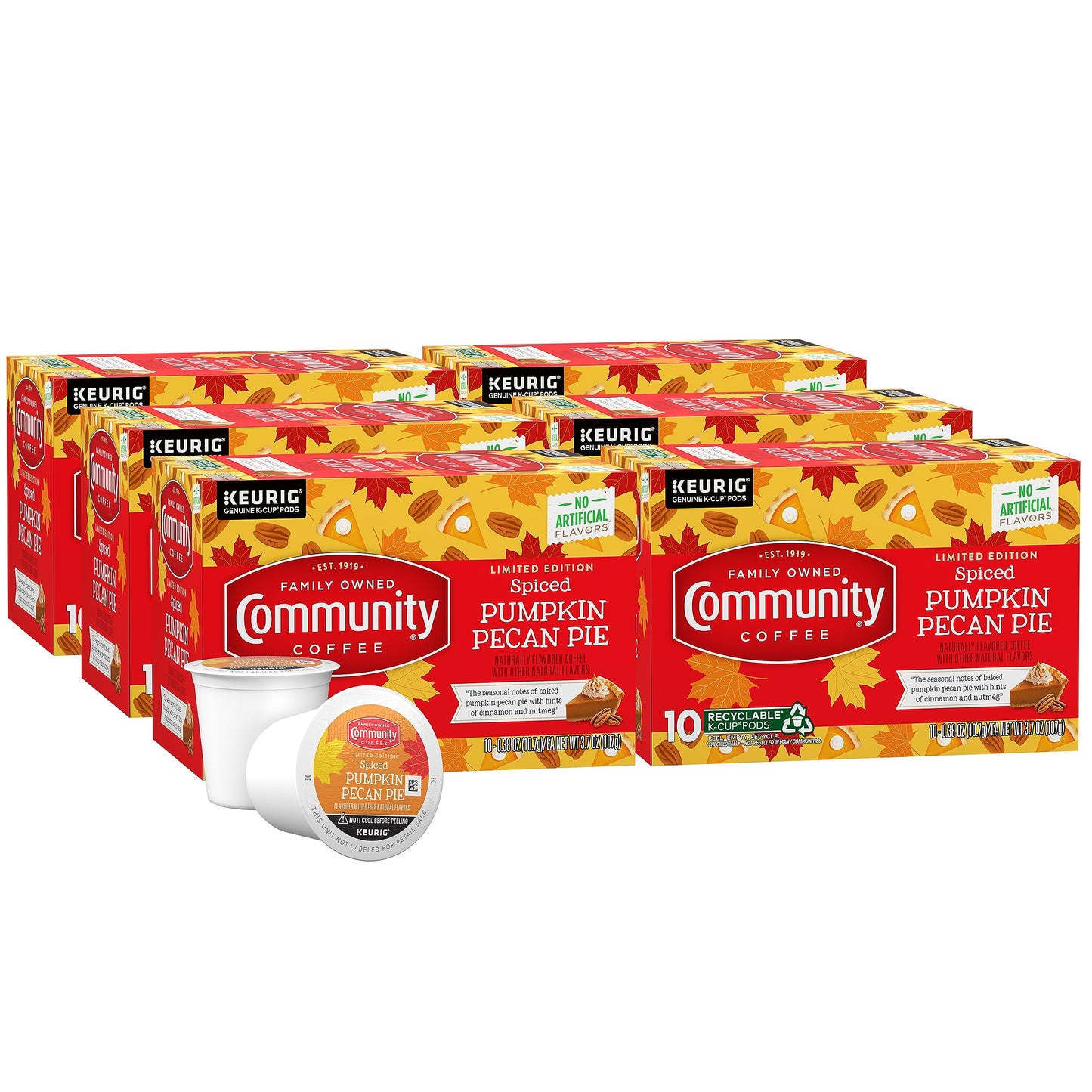Community Coffee Vanilla Waffle Cone 60 Count Coffee Pods, Ice Cream Flavored, Compatible with Keurig 2.0 K-Cup Brewers, 10 Count (Pack of 6)