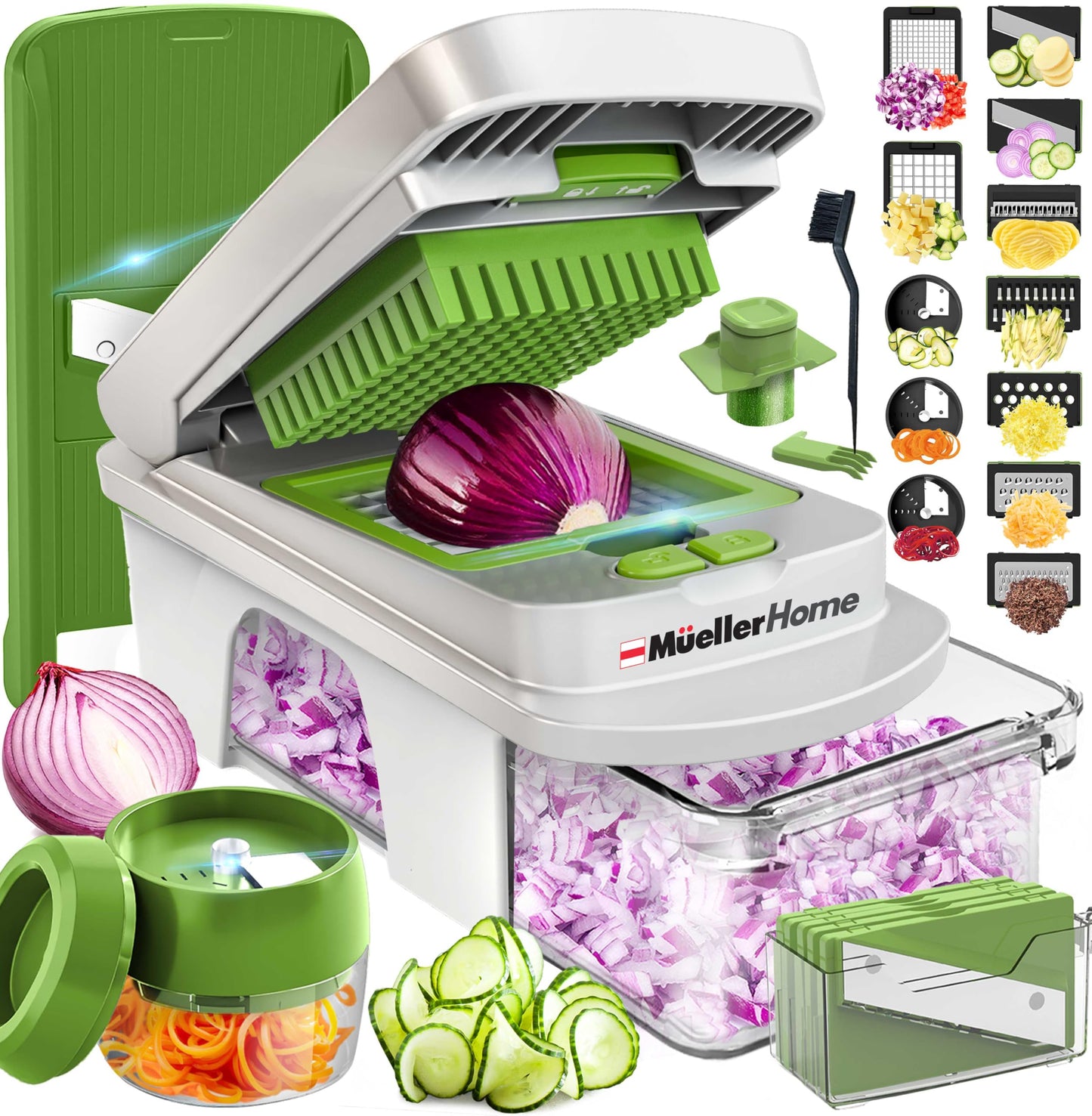Mueller The Real Original Pro Vegetable Chopper & Mandoline Slicer, 10-in-1