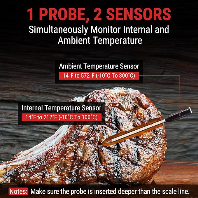 TempPro TempSpike 500 ft Wireless Meat Thermometer Digital for Cooking