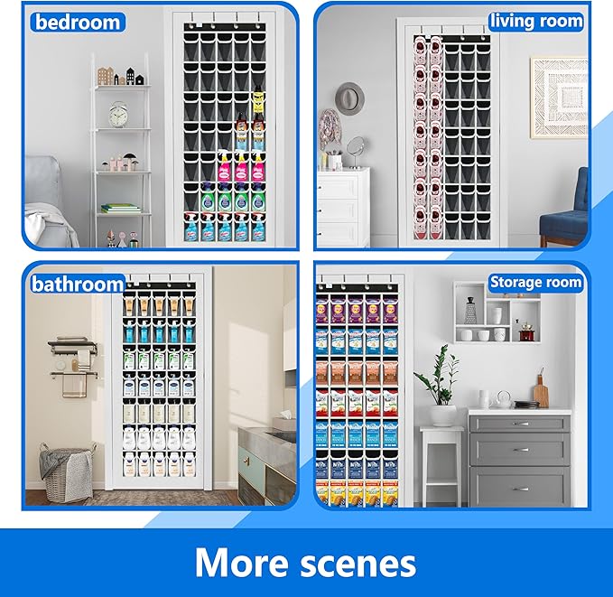 over the door shoe organizer,2025 upgraded,over door shoe organizer,35 Huge clear pockets,Store size 13 shoes,shoe organizer,Strong material,hooks Suitable for various doors,Black