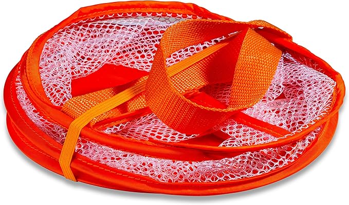 Handy Laundry Foldable Shower Caddy - Collapsible, Portable, Drainage Hole, Carry Handle, Large Compartments, Great Organizer for Camp, Travel, Gym, and Dorm (Orange) (Pack of 2)