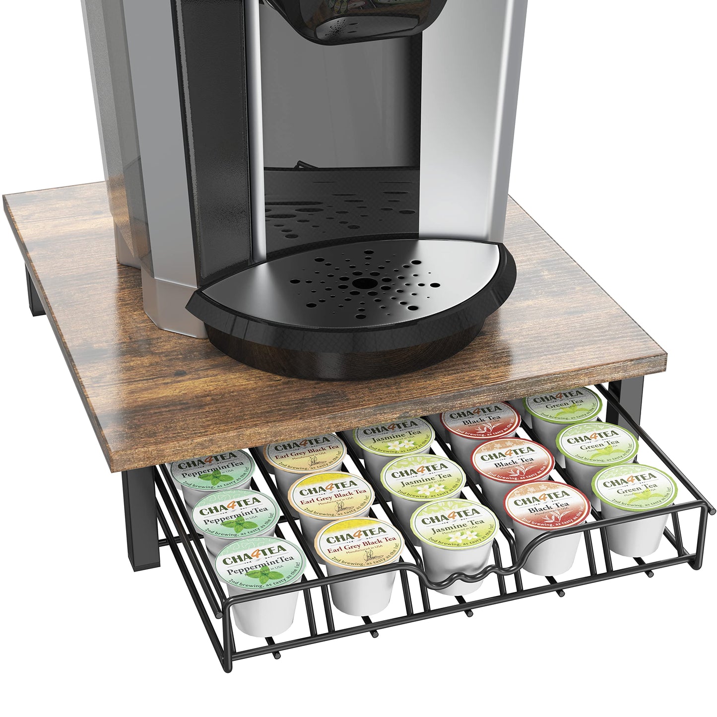 Deco Brothers K-Cup Holder Drawer for 36 Coffee Pods Storage, Black