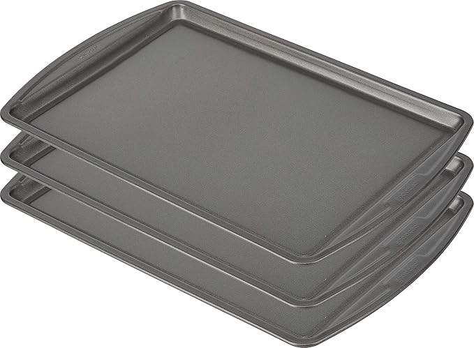 GoodCook Set of 2 Nonstick Steel 9" x 6" Toaster Oven Mini Baking Sheets with Racks, Gray