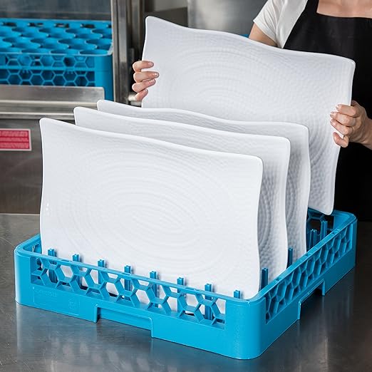 Carlisle FoodService Products OptiClean Peg Dish Racks with Extra Tall 2.94" Pegs – Peg Dish Racks for Charger Plates, Pasta Bowls, Large Platters, Blue, (Pack of 6)