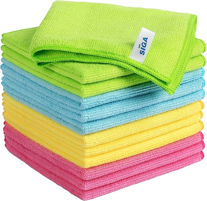 MR.SIGA Microfiber Cleaning Cloths, Streak Free Microfiber Towels, 12 Pack
