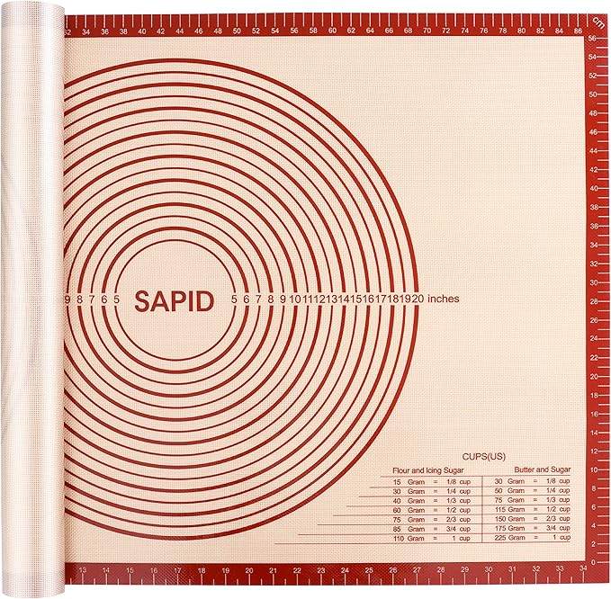 Sapid Thick Silicone Pastry Mat Baking Dough Rolling Extra Large 20" x 28"