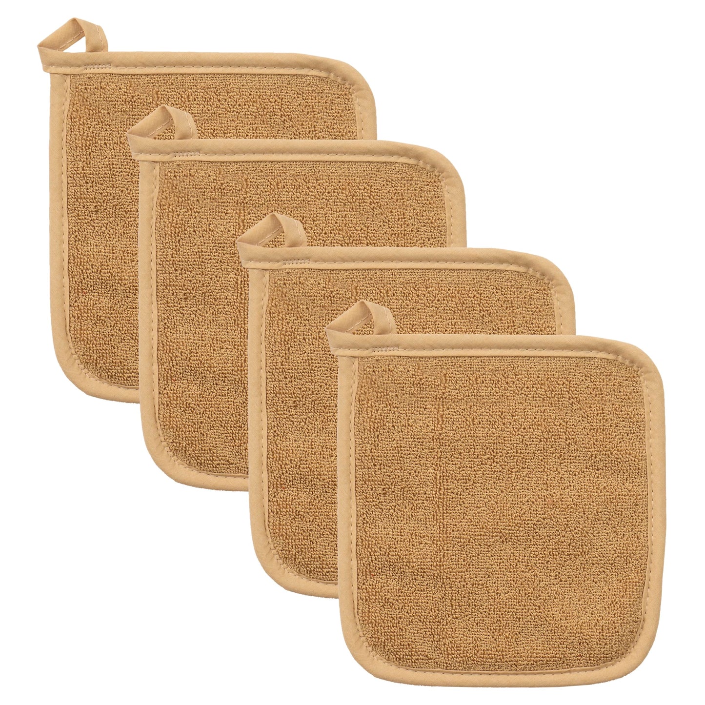 RITZ Terry Potholder & Hot Pad: Unparalleled Heat Resistant, Durable 100% Cotton – Ergonomically Designed for Optimal Grip – Easy-Care Machine Washable – 2-Pack, Latte