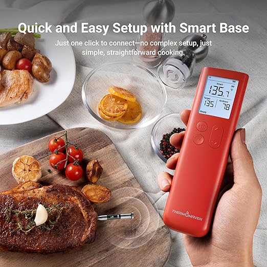 ThermoMaven Sub-1G Smart Wireless Meat Thermometer with Standalone Base
