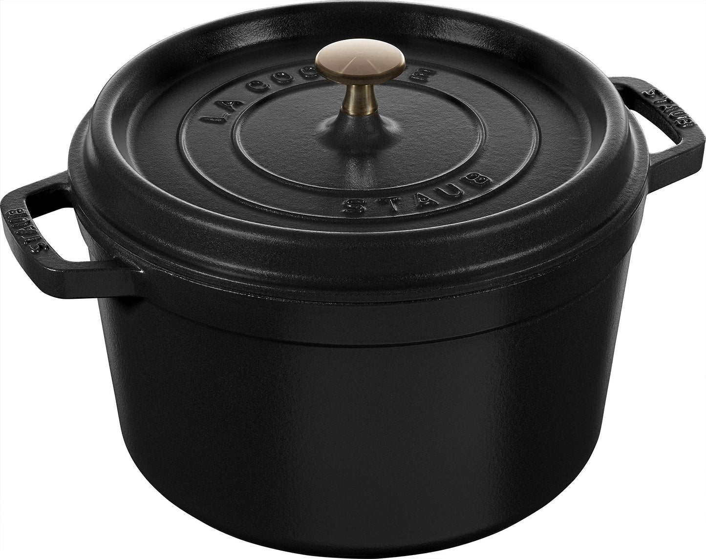 Staub Cast Iron 5.5-qt Round Cocotte - White Truffle, Made in France