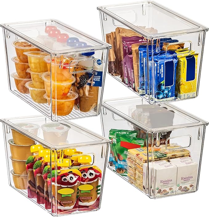 ClearSpace Plastic Storage Bins with Lids, Pantry Organizer, XL, 8 Pack