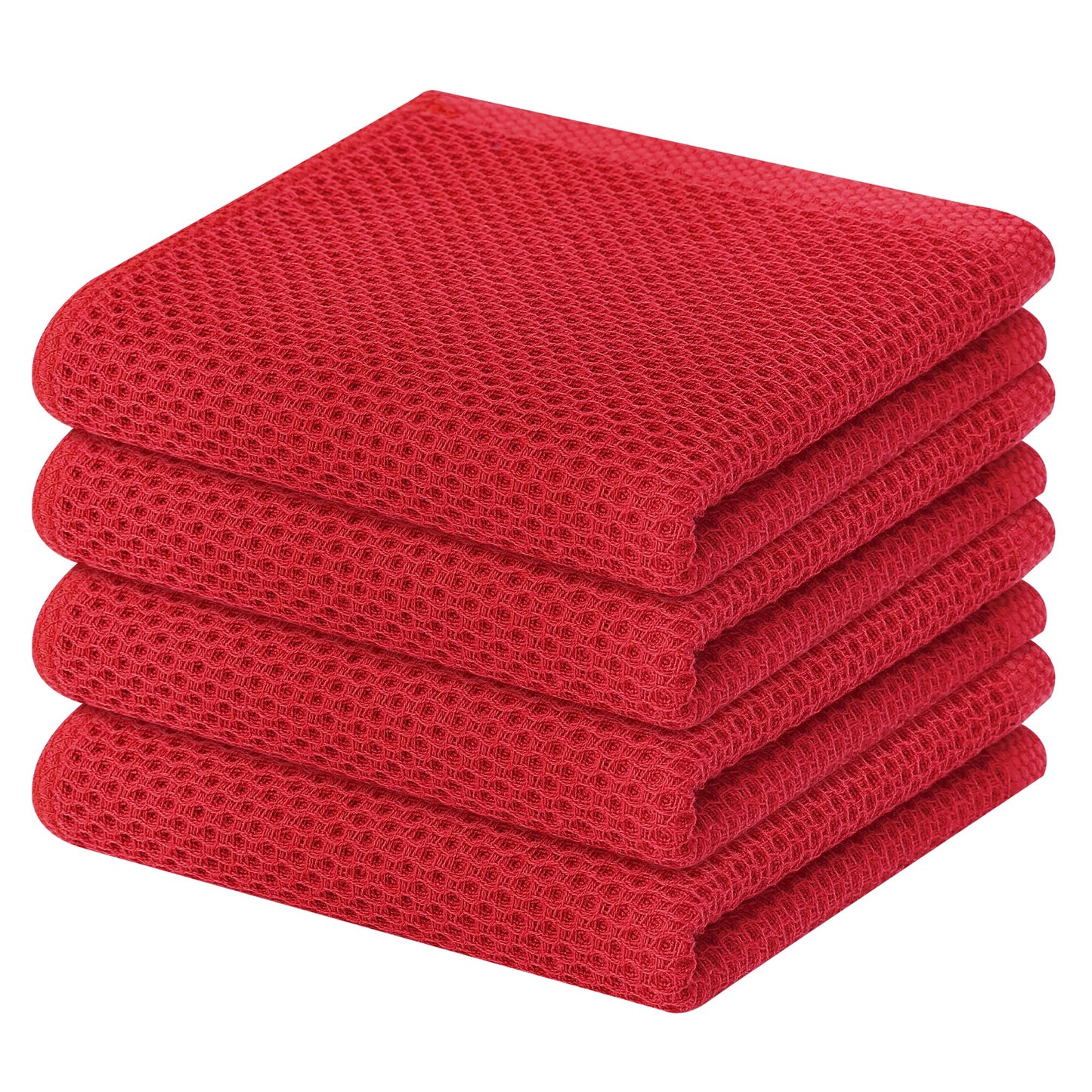 Homaxy 100% Cotton Waffle Weave Kitchen Dish Cloths, Ultra Soft Absorbent Quick Drying Dish Towels, 12 x 12 Inches — 13 x 28 - 12 Pack — 13 x 28 - 4 Pack