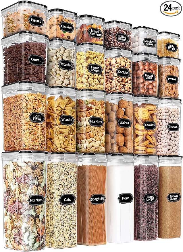 PRAKI Airtight Food Storage Containers Set with Lids - 24 PCS, BPA Free