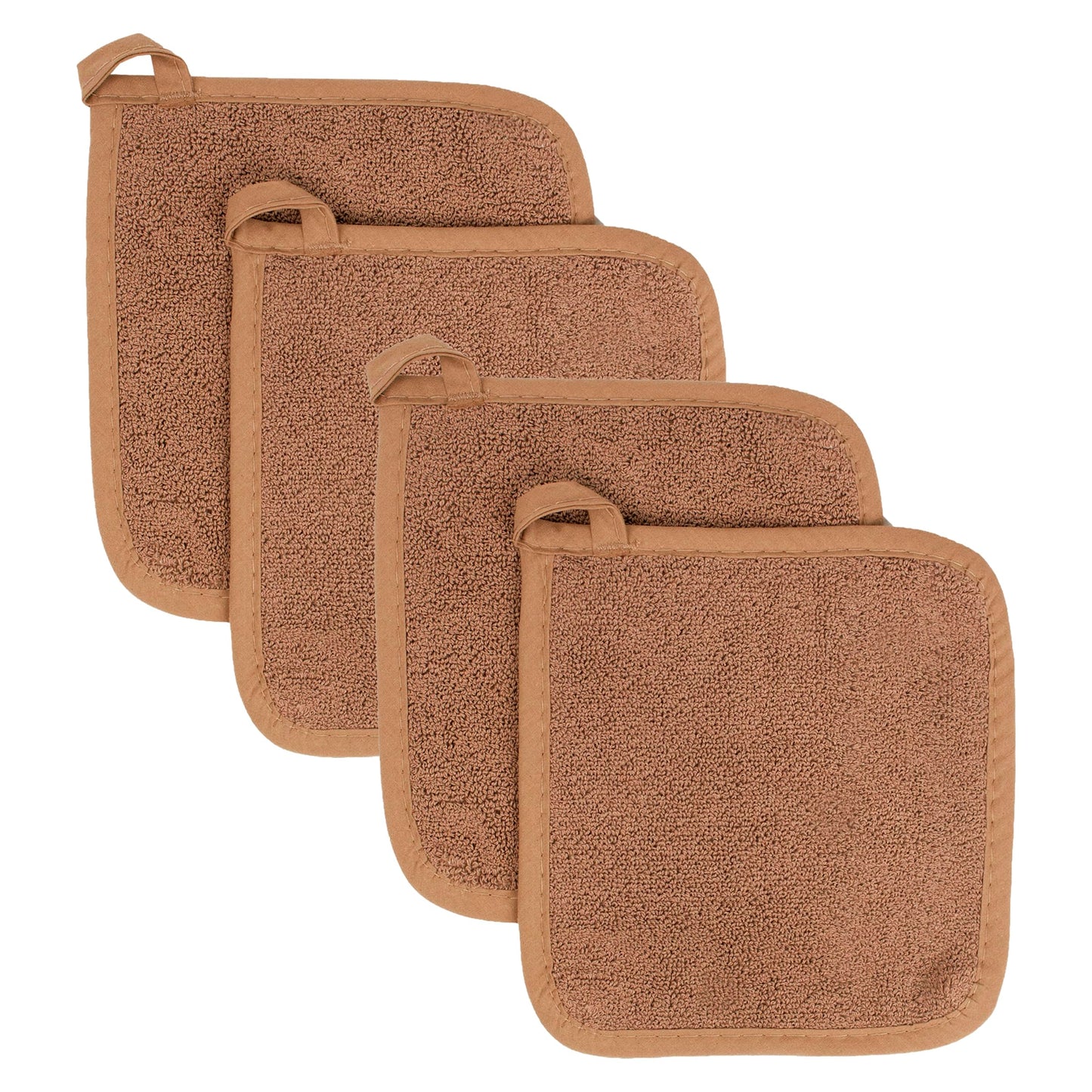 RITZ Terry Potholder & Hot Pad: Unparalleled Heat Resistant, Durable 100% Cotton – Ergonomically Designed for Optimal Grip – Easy-Care Machine Washable – 2-Pack, Latte