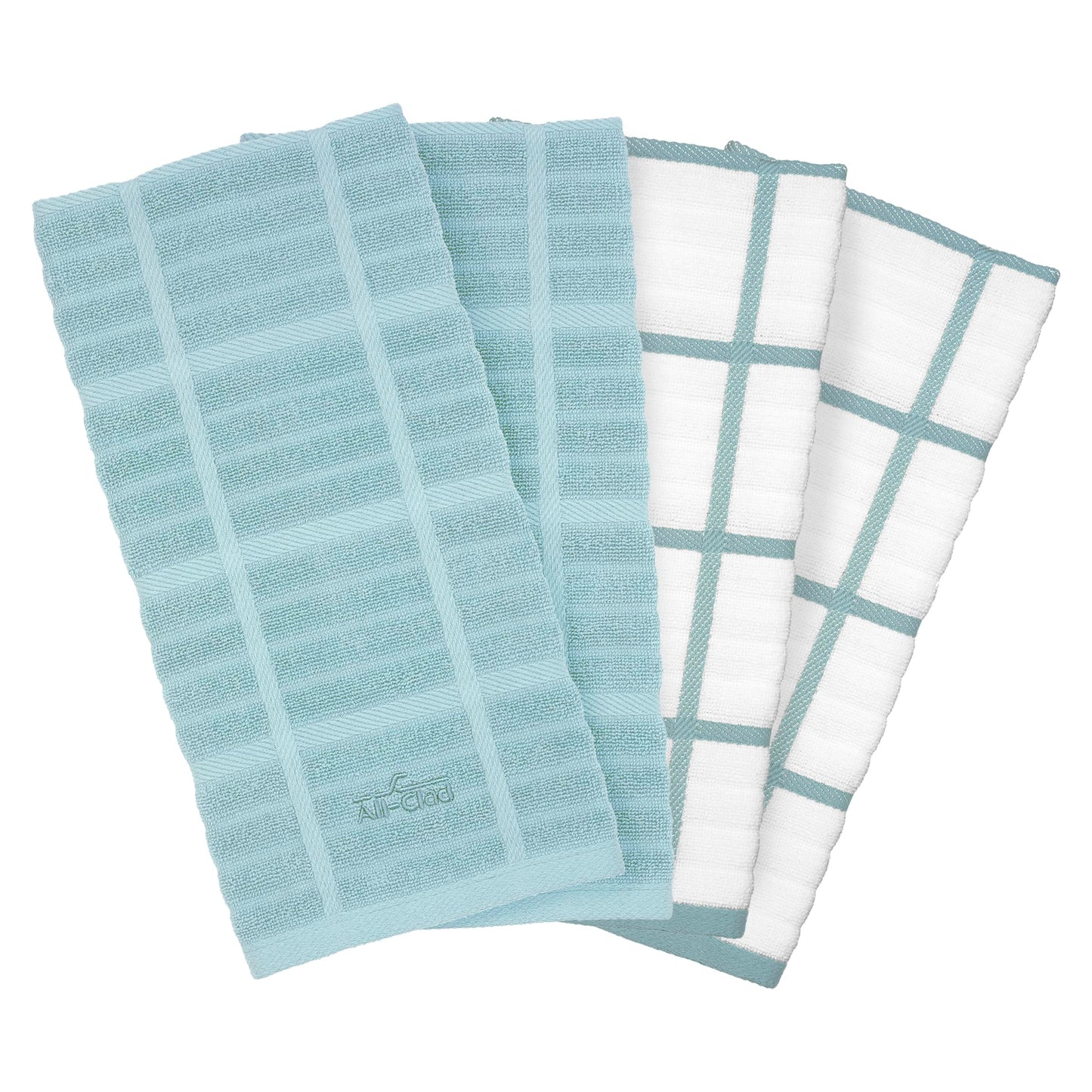All-Clad Solid Kitchen Towels: Highly Absorbent, Super Soft Long Lasting - 100% Cotton, 17"x30" Tea Towels for Cleaning & Drying Dishes, Pans, Glassware, or Countertops, (2-Pack), Fennel