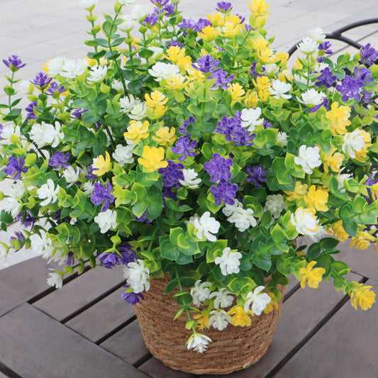 BCBLF Artificial Flowers for Outdoors, 12 Bundles UV Resistant Realistic Faux Plants for Outside Porch Planter, Spring Summer Home Garden Decoration