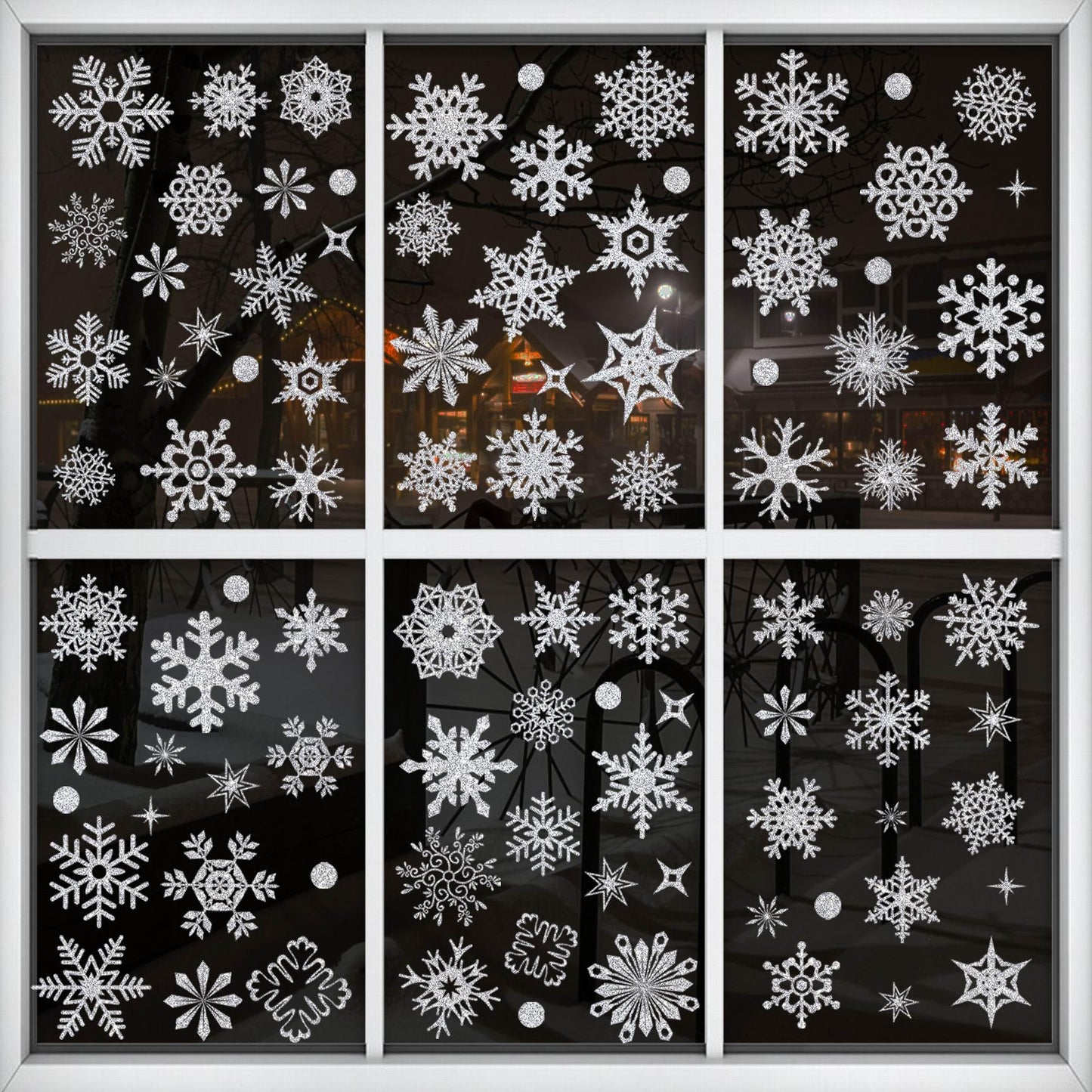 93pcs Christmas Sticker Decor,9 Sheets Christmas Window Decorations for Christmas Festival Decoration