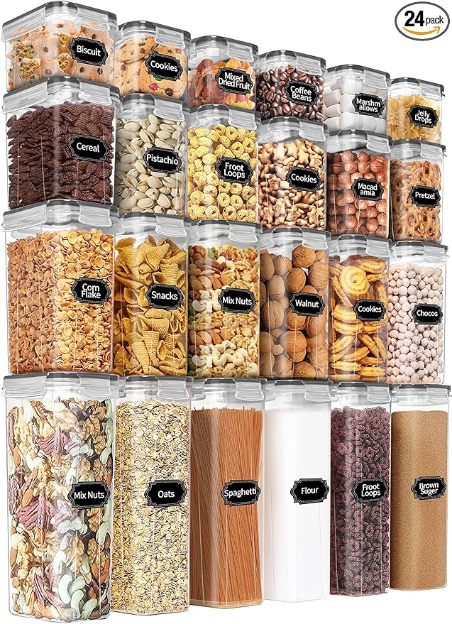 PRAKI Airtight Food Storage Containers Set with Lids - 24 PCS, BPA Free