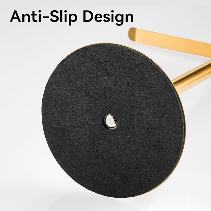 Gold Hand Towel Holder Stand – Countertop T-Shaped Stainless Steel Towel Rack with Non-Slip Base for Vanity and Kitchen